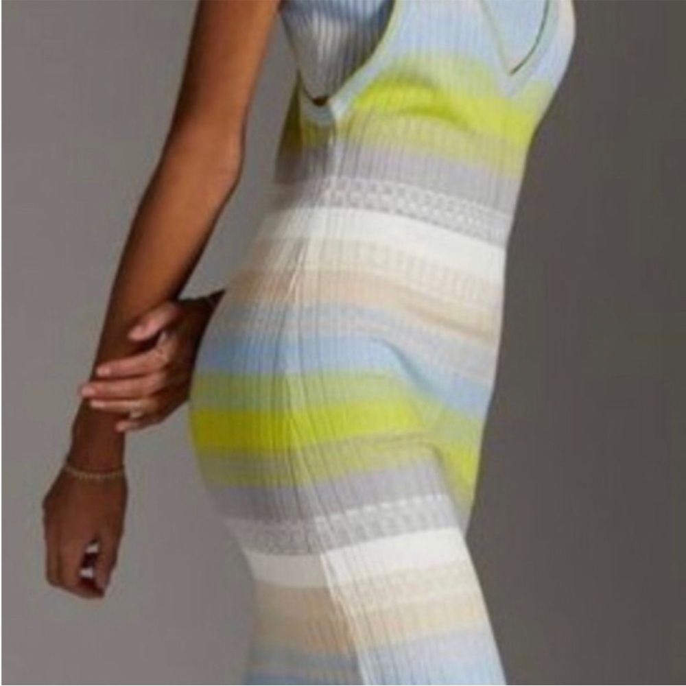 Anthropologie Daily Practice 2 Piece Tuvalu Knit Sweater Set flattering stripes